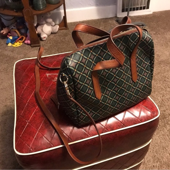 Fossil Rare Brown Leather Doctors Satchel Handbag - Picture 7 of 7